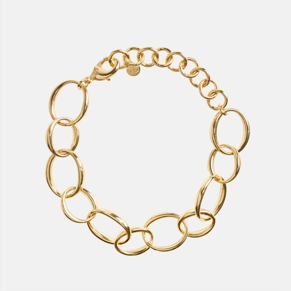 BAYOU WITH LOVE Gold Oval Chain Bracelet